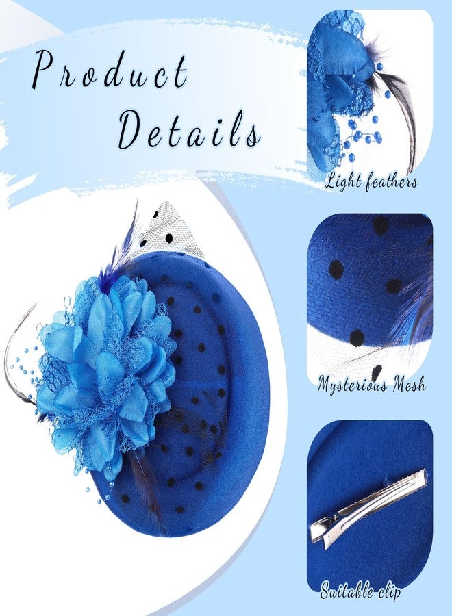 Glitinsel 20 Pcs Vintage Fascinators Hats for Women Tea Party, 20s 50s Pillbox Fascinators Veil Pillbox Headwear with Clips for Women Ladies Cocktail Weddings Birthday Halloween Christmas - Image 2